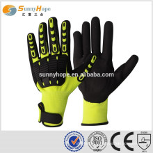 SUNNY HOPE 13gauge yellow liner Nitrile sandy impact gloves with TPR